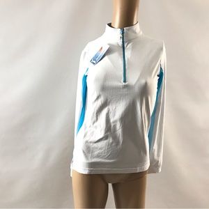 EIS Equi In Style Cooling Shirt Equestrian White Blue Mesh Longsleeve